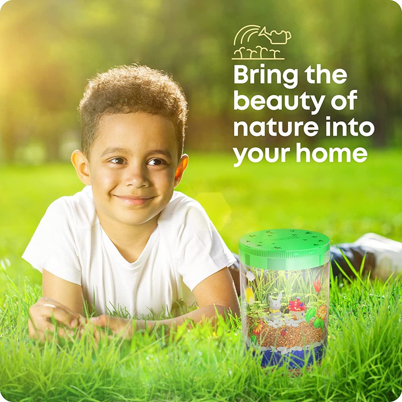 LED Light-Up Terrarium Kit for Kids Educational Science Craft Set - Grow Plants & Create Magical Display