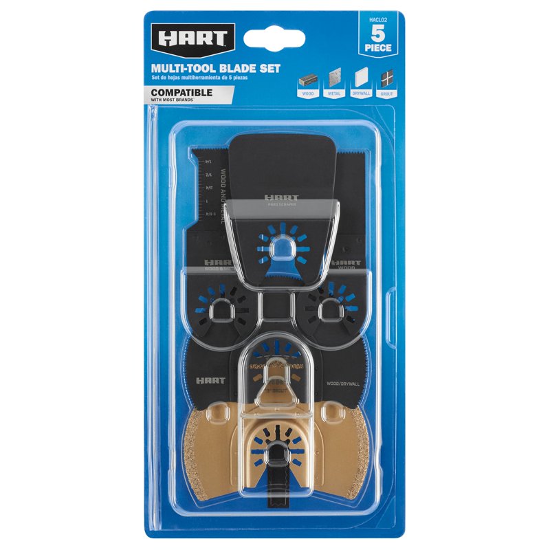 Assorted Bi-Metal Multi-Tool Blade Set - Compatible with Most Brands, Includes Plunge, Flush, Scraper & Grout Blades