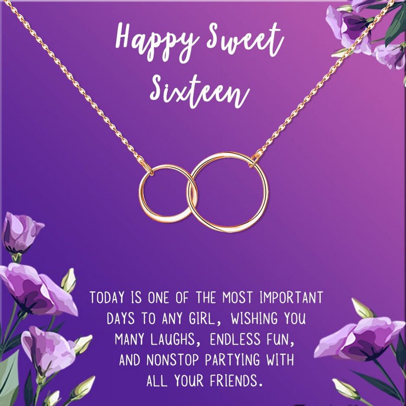 Personalized Sweet 16 Necklace Birthday Gift for Daughter