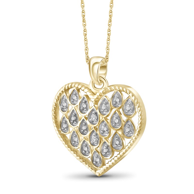 Diamond Accent 14K Gold Over Silver Heart Pendant Necklace 18"