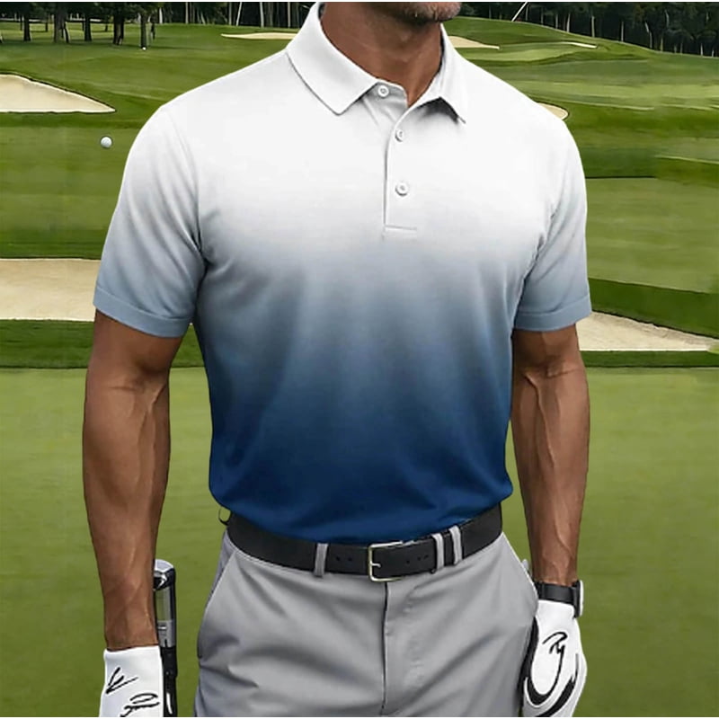 Men's Moisture Wicking Golf Polo Shirt Short Sleeve Collared Summer Performance Tops