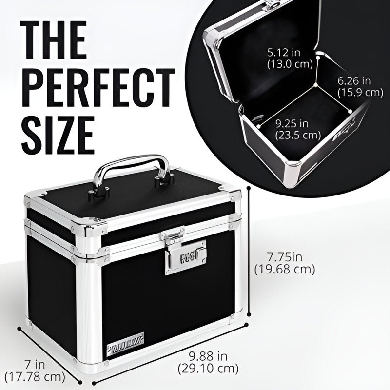 Vaultz Locking Storage Safe Box - 10x7.25x7.75 Inch Portable Security Safe