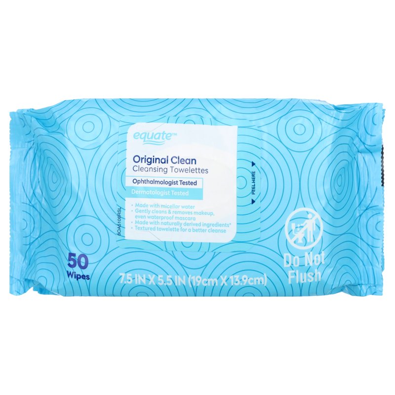 Cleansing Wipes - Gentle Face & Body Disposable Towelettes, 100 Count