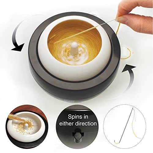 Bead & Jewelry Stringing Spinner - Fast Seed Bead Threading Tool with 3 Cups & Needles