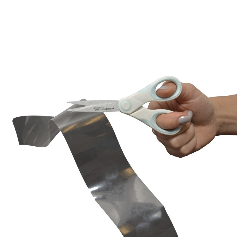 Craft Scissors, 5-Inch Carbo Titanium Non-Stick blades, White/Blue