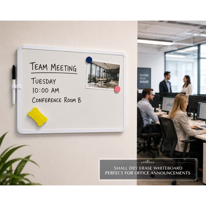Double-Sided Dry Erase Whiteboard 12x16 Inch with Accessories - Portable & Reusable