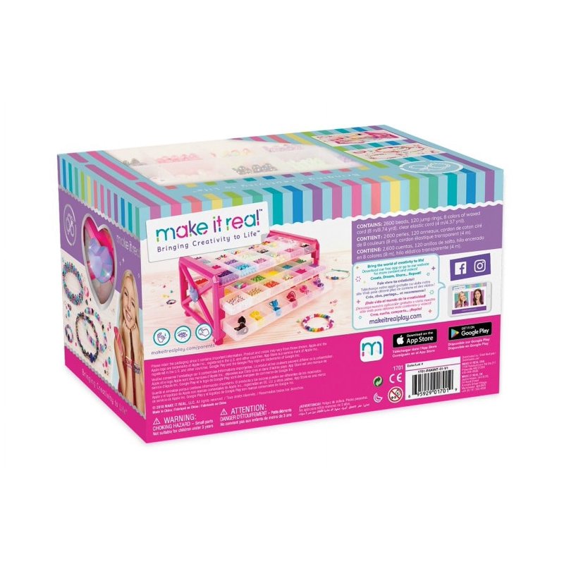 Kids Jewelry Making Kit - 2600 Beads, Beading Cord & Organizer for Ages 8+
