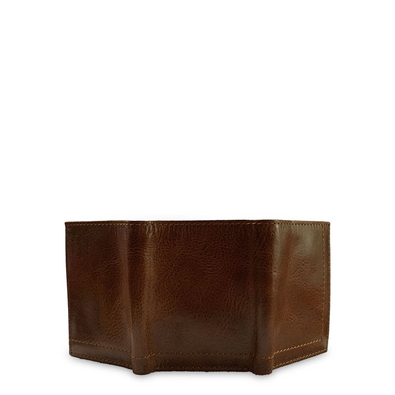 Men's Trifold Wallet Brown Leather Card Organizer Slim Pocket Accessory