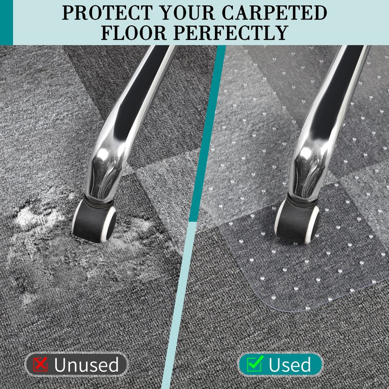 Office Chair Mat for Carpeted Floors - Heavy Duty Protects Low Pile Carpets