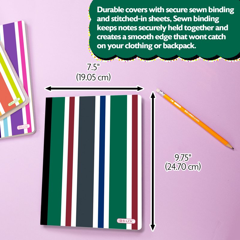 Assorted Color Composition Notebook 6-Pack - College Ruled, 100 Sheets