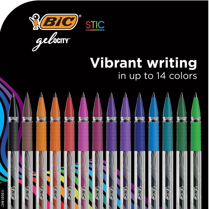 Gel Pen Set - 14 Assorted Medium Point Gel Pens for Writing and Doodling
