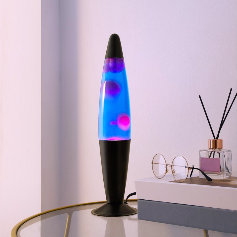16-Inch Galaxy LED Motion Lava Lamp with Color Variants and Black Metal Base