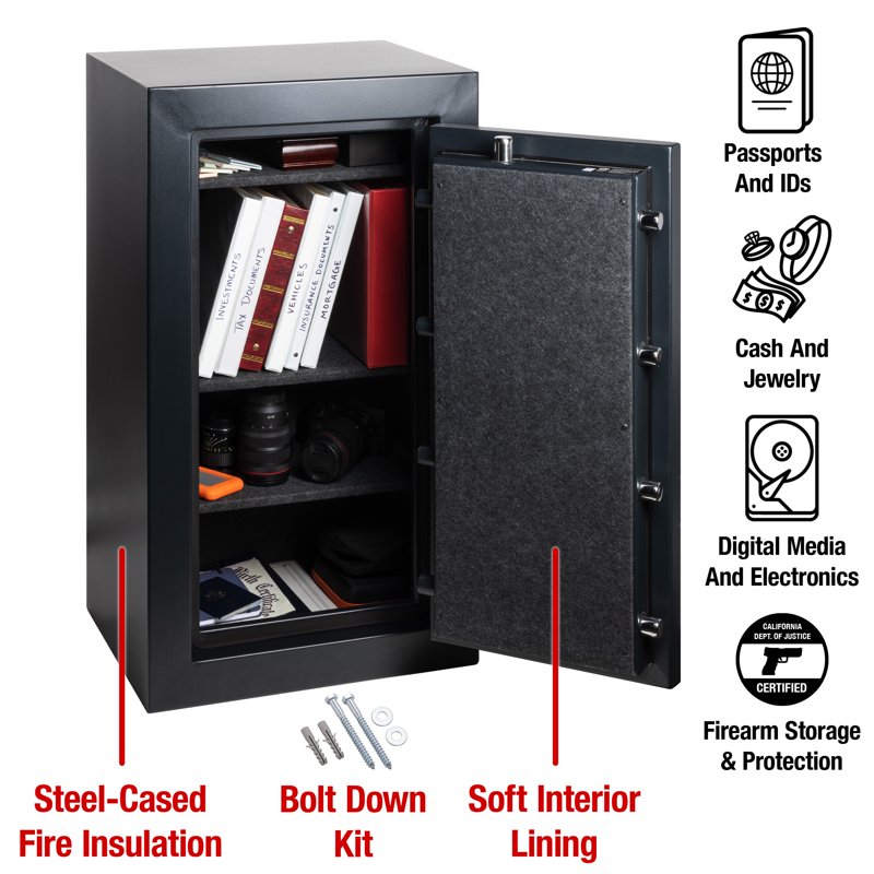 Fireproof Water-Resistant Digital Safe with Keypad - 4.7 Cu Ft