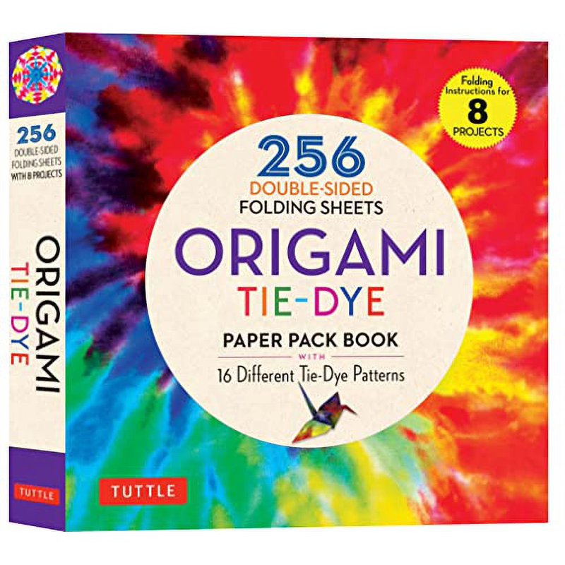 Origami Tie-Dye Pattern Paper Pack - 256 Double-Sided Folding Sheets with Instructions