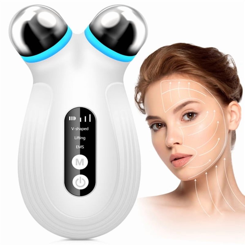 Microcurrent Facial Device for Anti-Aging Wrinkles Skin Rejuvenation - White