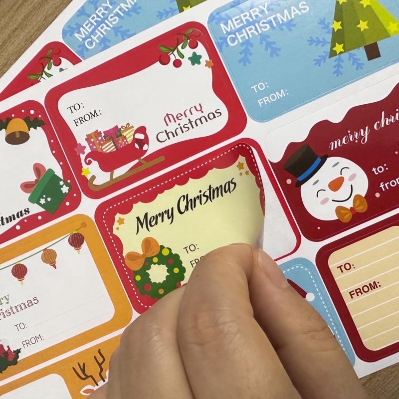 Christmas Gift Tag Stickers Set - 108 Count Holiday Gift Wrapping Labels