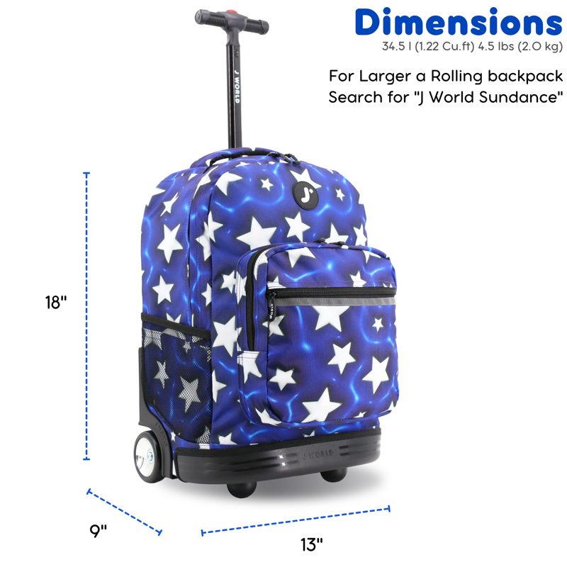 Kids Rolling Backpack for School & Travel - 18-Inch Durable Wheeled Bag with Organizer