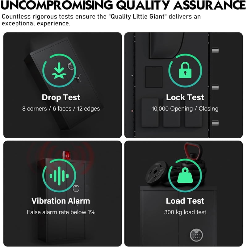 Large Digital Gun Safe for Pistols & Shotguns with LCD Keypad, Adjustable Shelves