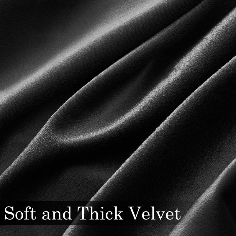 Blackout Velvet Curtains 84 Inches Long - Thermal Insulated Window Drapes