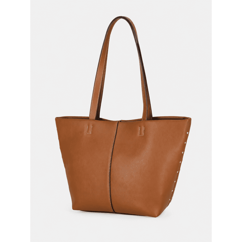 Women's Tote Handbag with Studded Grommet Detail - Stylish & Functional