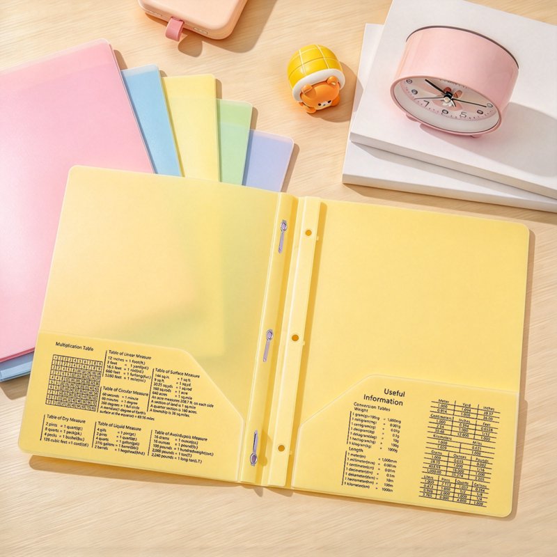 REJODA 12-Pack Heavy Duty 2-Pocket 3-Prong Folders, 9.6 x 11.8 Inches, 6 Colors
