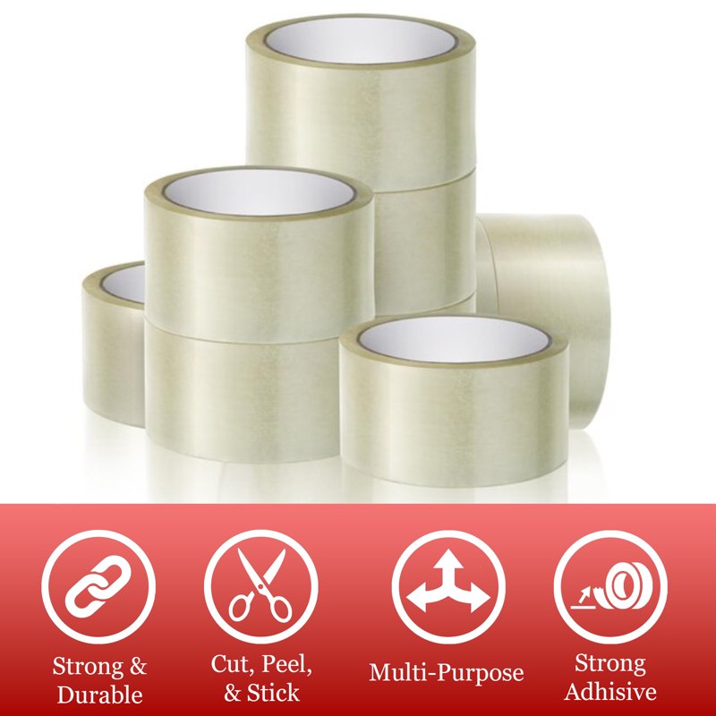 Heavy-Duty Clear Packing Tape 1.88 in x 54.6 yd 12-Pack for Shipping & Moving