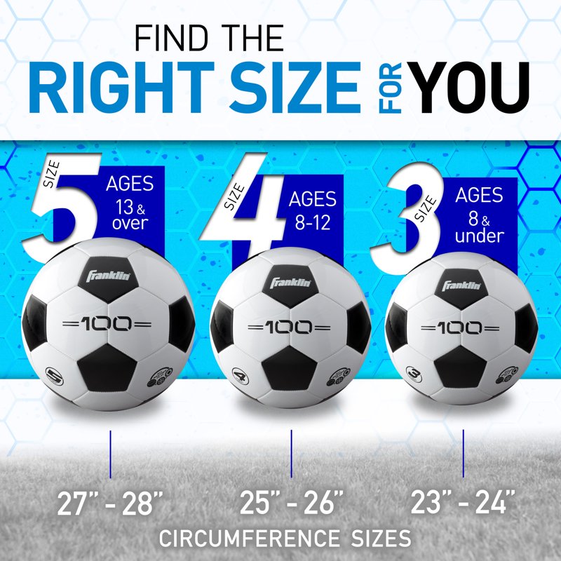 Franklin Sports Competition 100 Soccer Balls Pack - 12 Deflated with Pump, Size 3, Variation 3, 12 Black