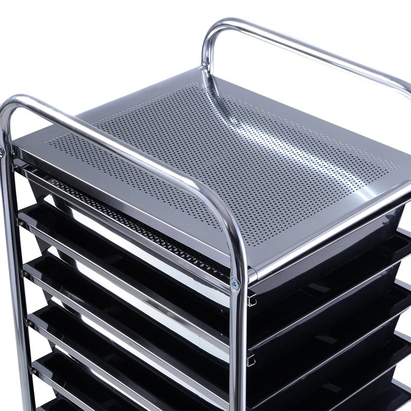 10 Drawer Scrapbook and Storage Cart with Wheels - Multi-Use Organizer