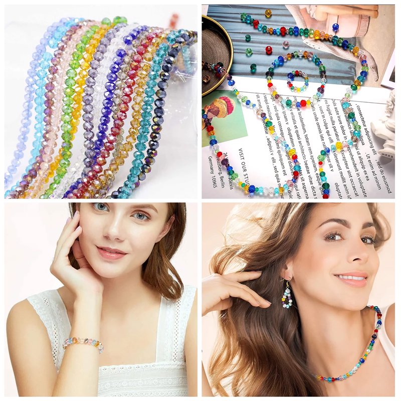 Multi-Color 6mm Crystal Glass Beads for Jewelry Making - 1050pcs