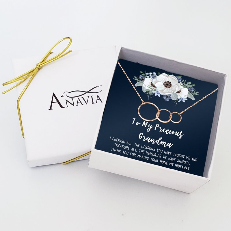 Mother's Day Necklace for Grandma Dainty Stainless Steel Gift with Card