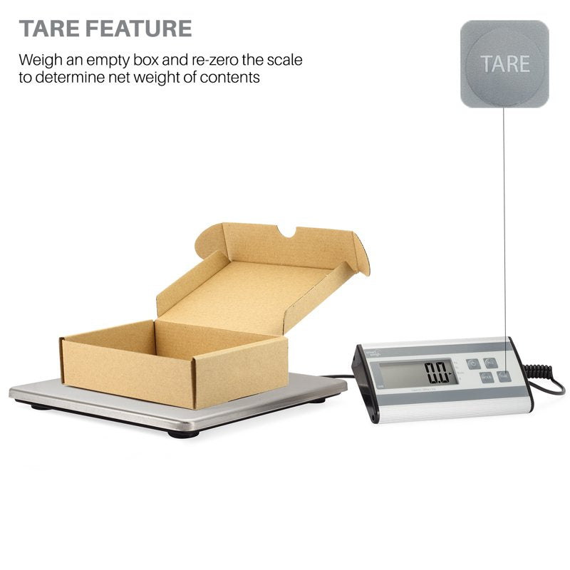 Heavy Duty Digital Shipping Scale 440 lbs Capacity with Stainless Steel Platform