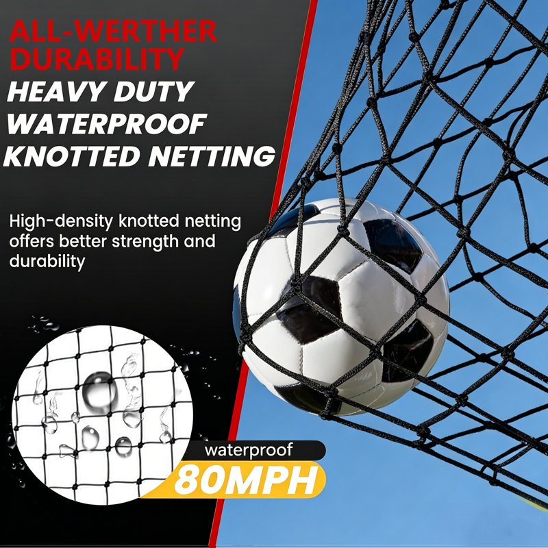 Weatherproof Metal Soccer Goal 6x4/8x5/10x6.5/12x6.5 ft, Galvanized Steel Frame, Zipper Net, Easy Assembly, 10x6.5 ft Variation