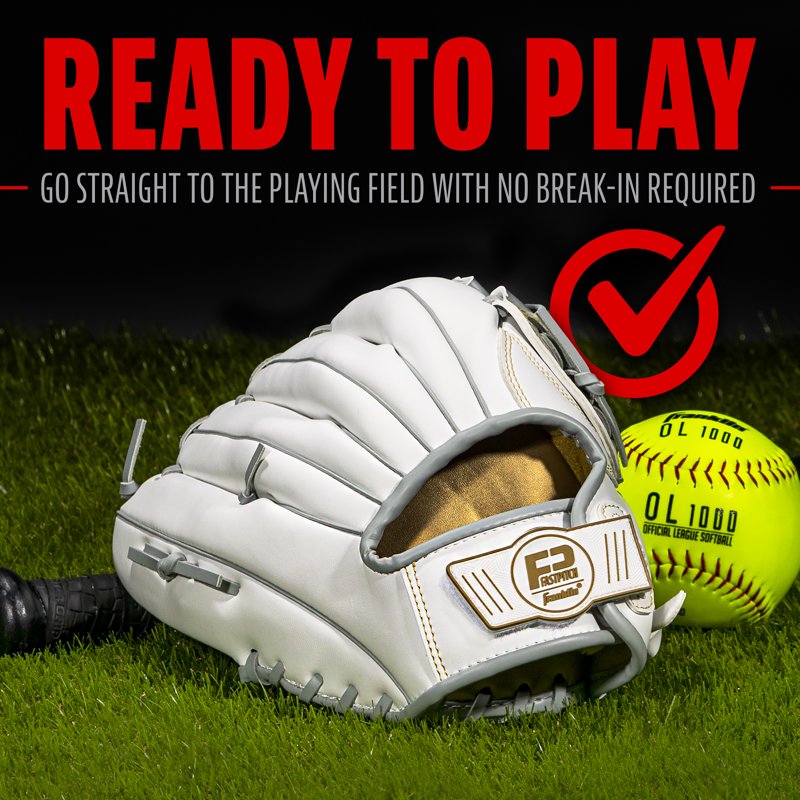 Fastpitch Softball Glove 12 Inch - Durable Synthetic Leather, Right Hand Throw