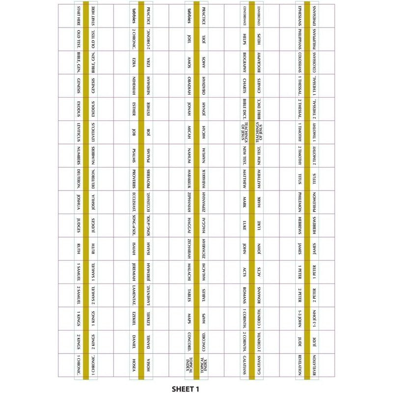 Bible Tabs Self-Adhesive Mini Gold-Edged Index Tabs - 80 Count