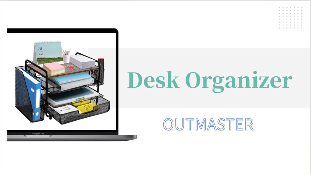 4-Tier Metal Desk Organizer with Drawers Pen Holder and File Rack