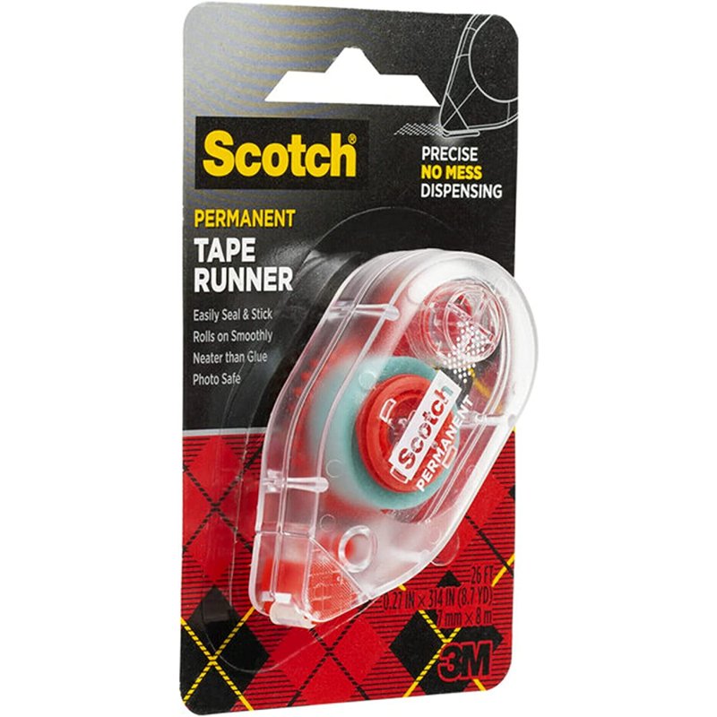 Double Sided Adhesive Roller 0.27 in x 26 ft Micro Dot Pattern 2 Pack