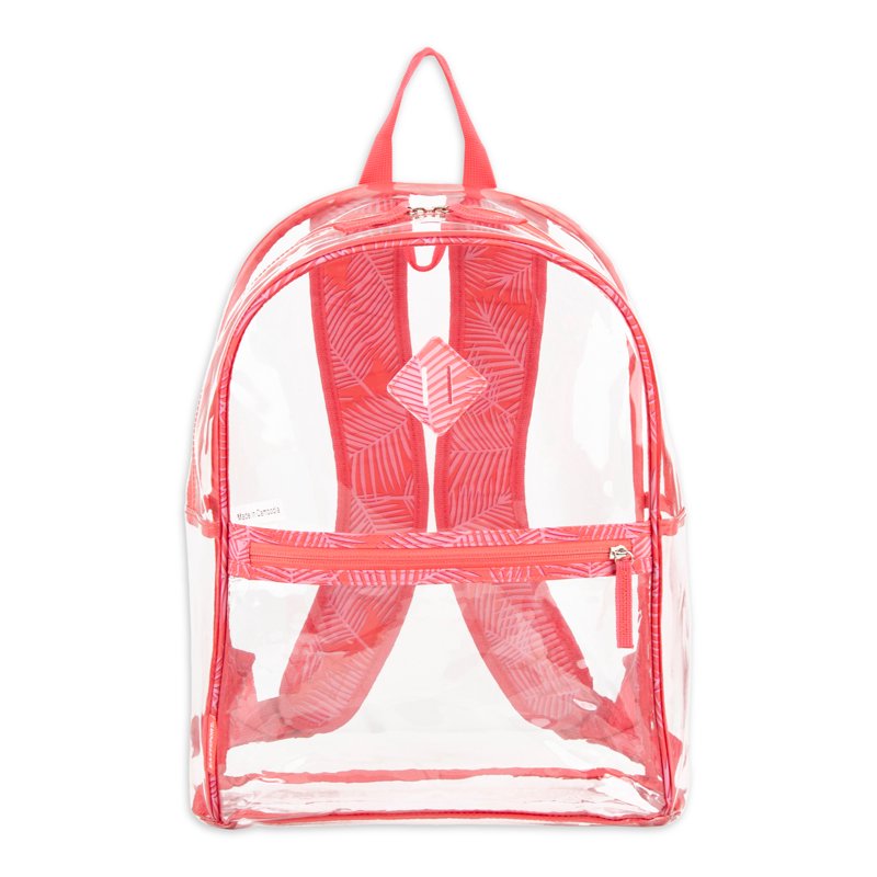 Clear School Backpack with Pencil Case and Adjustable Straps - Multiple Colors