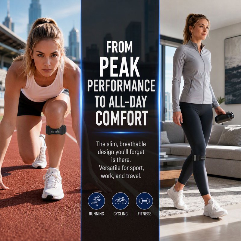 Adjustable Knee Support Strap for Running & Fitness - Breathable Silicone Lock Pad