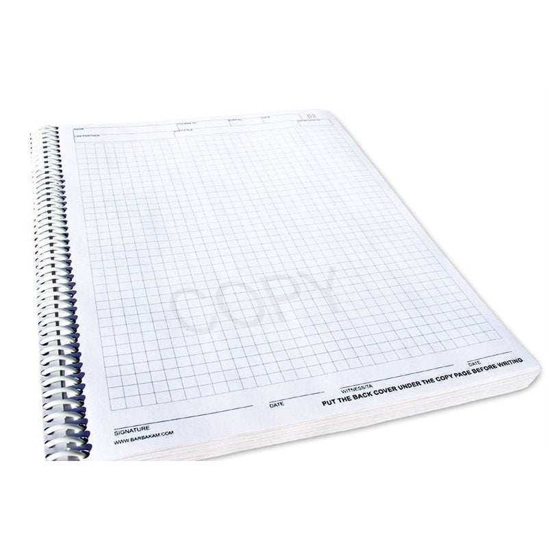 Lab Notebook Spiral Bound 100 Carbonless Pages for Research & Record-Keeping