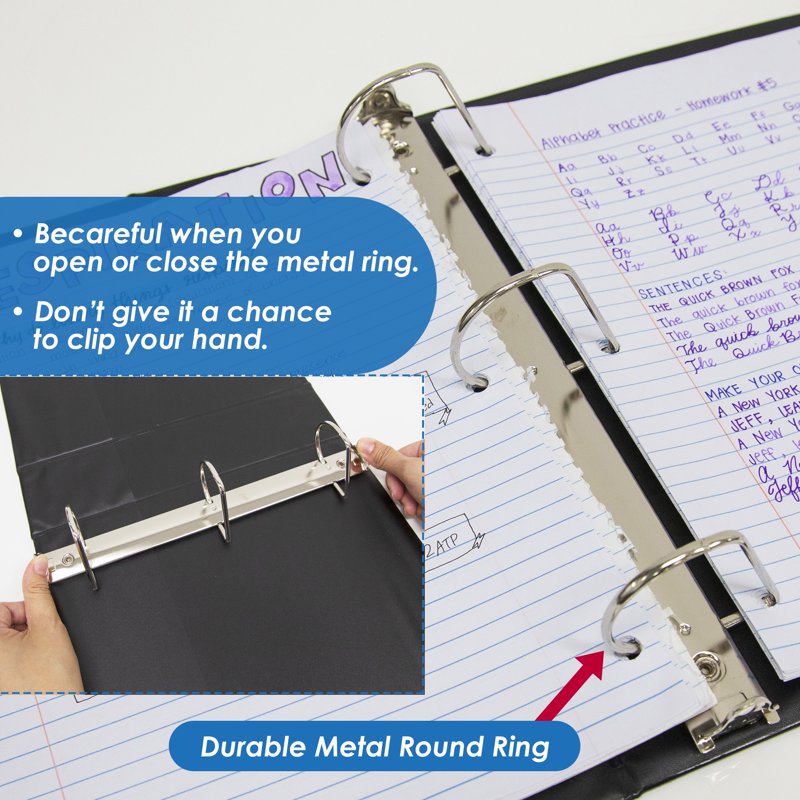 Heavy-Duty 3-Ring View Binder with Slant D-Rings, Holds 480 Sheets, Assorted Colors