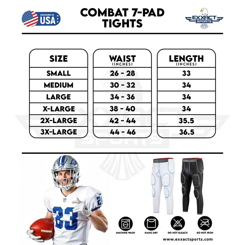 Men's Padded Compression Football Girdle with 7-Pad Hip Knee & Tailbone Protection
