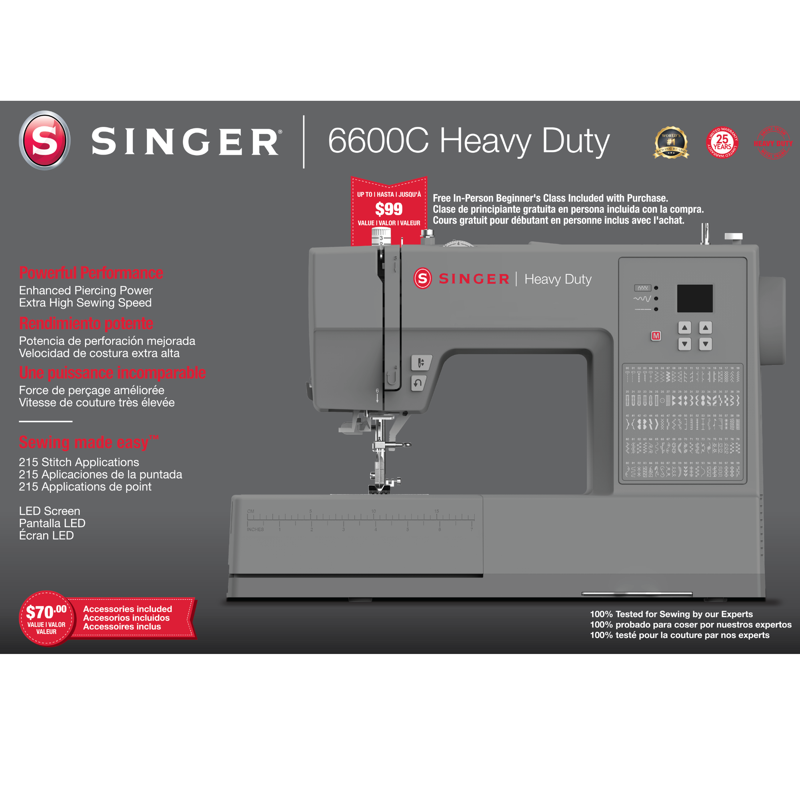 Heavy Duty Computerized Sewing Machine with 215 Stitches & Accessories