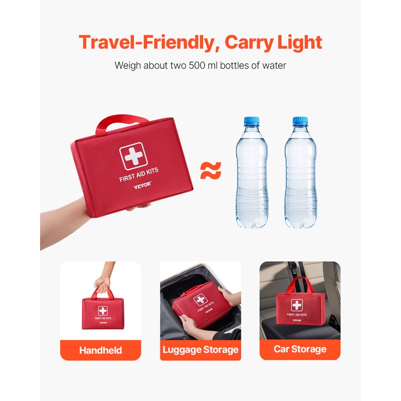 Large 420-Piece Emergency First Aid Kit with Nylon Bag for Travel Home Car Camping