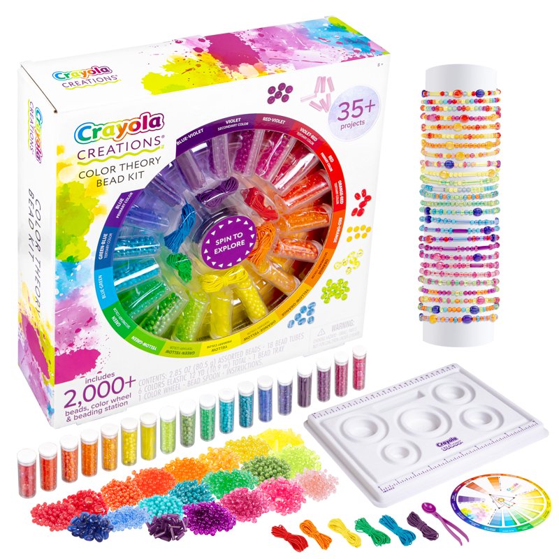 Color Theory Bead Kit for Jewelry Making - 2000+ Beads & Craft Supplies