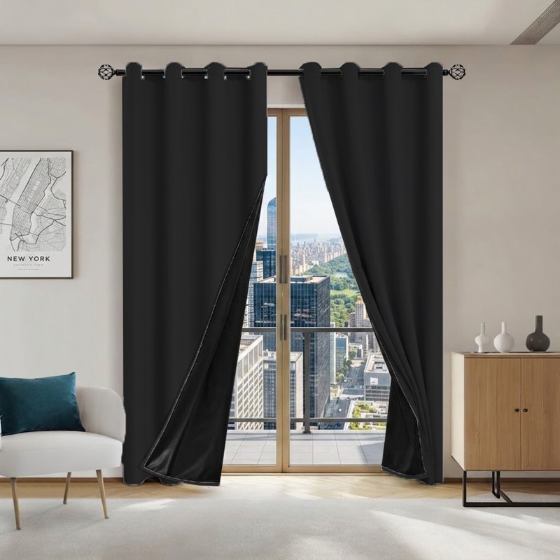 Blackout Window Curtains 2 Panels Thermal Insulated Room Darkening Drapes