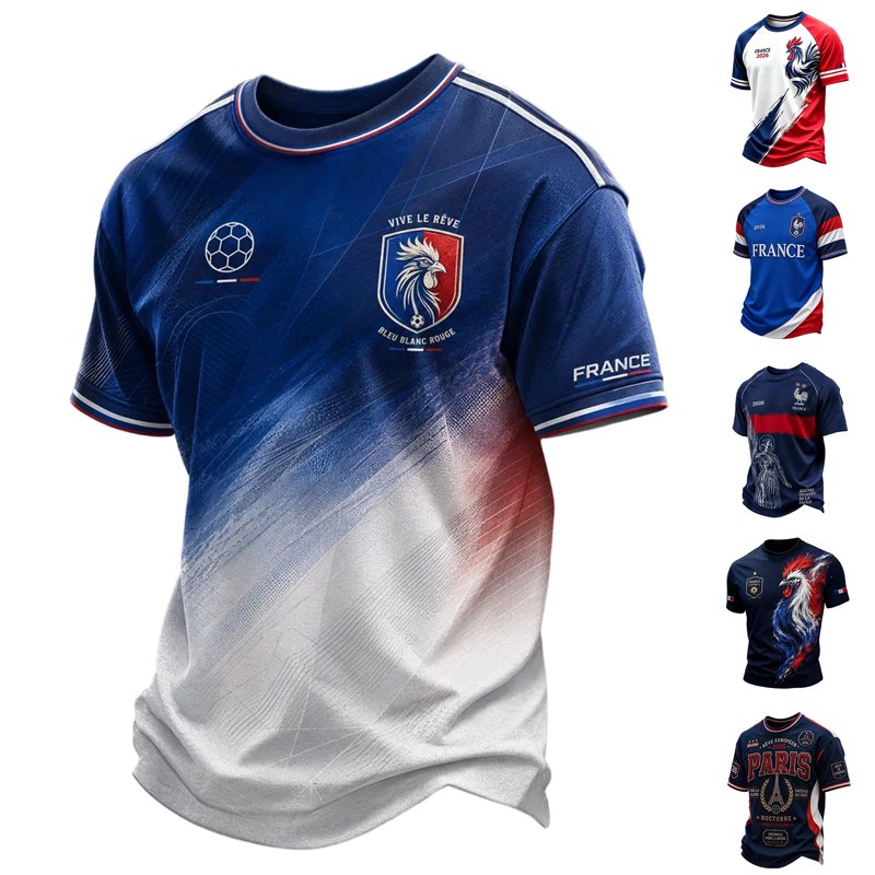 France National Team Soccer Jersey for Men 2026 - White, 3XL - Offaod