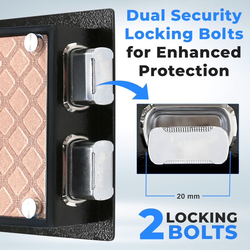 Electronic Safe Box with Fingerprint & Keypad Lock, Steel Security Safe for Home & Office