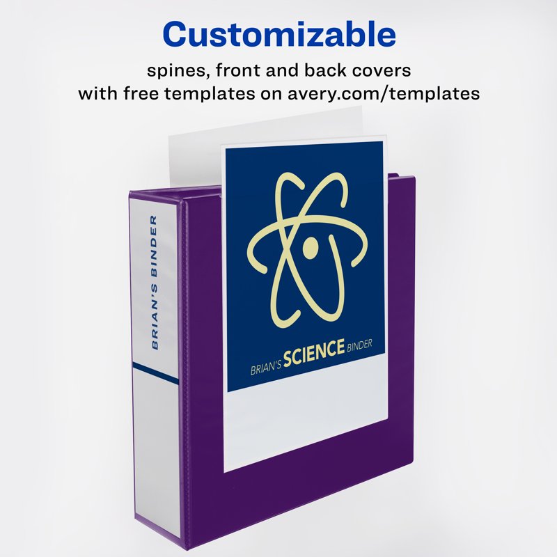 Heavy-Duty 3 Ring Binder with EZD Rings - Durable Purple Office Organizer
