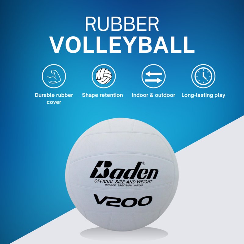 Official Size Rubber Volleyball for Indoor & Outdoor Play - White