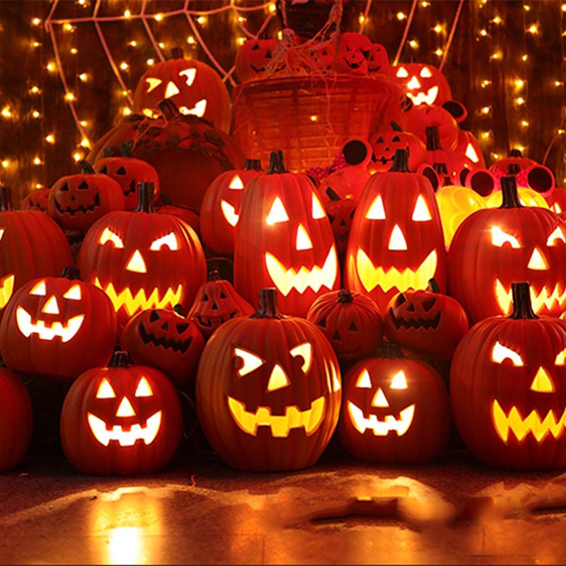 Halloween Pumpkin Lantern Light Up Jack O Lantern Decor for Indoor Outdoor